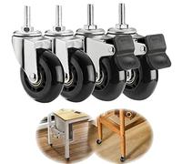 Swivel Castor Wheels 63Mm Heavy Duty Stem S 200Kg Load Capacity 4 Pack Threaded S With Brakes S Trolley Black S (Size: M10 X 25Mm, Color: 4)