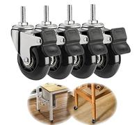 Swivel Castor Wheels 63Mm S Pu Rubber S Furniture Replacement Casters 4 Types Of Screw Rods M8X25Mm M10X25Mm Heavy Steel Bearings For Furniture Trolley (Size: M10X25Mm, Color: 4)