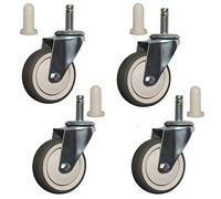 Swivel Castor Wheels CasterHeavy Duty Rubber Dining Cars CasterStem Furniture WheelWith rt Plunger M11X35MmSet Of 4No NoiseCapacity 400KgFor Kitchen Hotel TablOne Color3In/75Mm