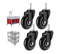Swivel Castor Wheels Furniture S, M8 X 25 Mm | M10 X 25Mm Threaded Shaft Casters Set Of 4 Heavy Duty S Rubber Industrial S 2.5" (64Mm) For (Size: Silver M10 X 25Mm, Color: 2 Brake