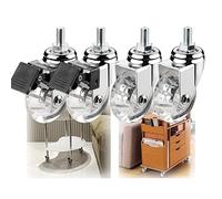 Swivel Castor Wheels Heavy Duty 50Mm Stem Trolley Caster With Transparent Rubber 25Kg Load Capacity M8*25Mm Thread Size 2 Braked & 2 Nonbraked Options