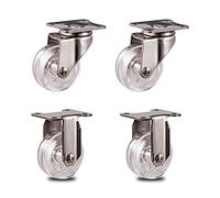 Swivel Castor Wheels Heavy Duty With Plate For Trolleys & Furniture Stainless Steel Casters 50Mm Universal Replacement For Smooth Mobility