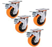 Swivel Castor Wheels Industrial S Pa WheelΦ100Mm/125Mm/150Mm700Kg Heavy Duty Casters With BrakesWear ResistantBrake4In