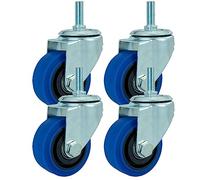 Swivel Castor Wheels M12 Stem Casters With Screw Threaded 3/4/5/ Inch Furniture Caster With Brake Heavy Duty Rubber Industrial S Workbench Carts Set Of 4Without Brake4 Inch
