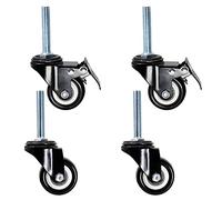 Swivel Castor Wheels M12 X 60Mm Heavy Duty Pu Caster 2Inch Furniture Casters With Brake 280Kg Capacity Silent Rollers For Industrial Trolleys & Scaffolds Set Of 4