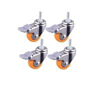 Swivel Castor Wheels, Pack of 4 1.25 inch Orange PP Screw Plate Casters(D)