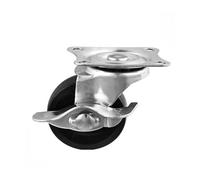 Swivel Castor Wheels, Pack Of 4 Black PP Swivel Plate Casters With M8 Screw 1-1.5 Inch For Racks And Trolley(Brake,1.5 Inch)