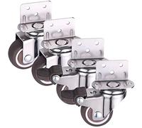 Swivel Castor Wheels Set Of 4 Silent Shockabsorbing Tpe Rubber Furniture Casters 1In 1.25In 1.5In 2In With L Shape Side Mount Plate With Brakes For Smooth Mobility