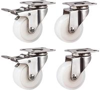 Swivel Castor Wheels Small Furniture Caster 50Mm 360° Plate S With Brake No Noise Moving Trolley Heavyduty Durable Rollers For Easy Mobility