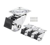 Swivel Castor Wheels Small S 35Mm Transport Clear Pu Rubber 4 S Single Load 25Kg For Industrial Transport Furniture Trolleys Workbenches (4 S)
