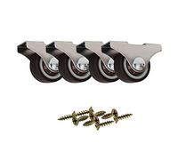 Swivel Castor Wheels Trolley 4 Mini Furniture 25mm 1inch Silent Rubber Caster Wheels Quiet Rolling for Drawer Small Trolley Box Universal Wheel P (TPR Rubb