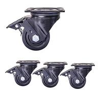 Swivel Castor Wheels Trolley 4 x Silent Nylon wheels Universal Swivel 2inch 50mm Heavy duty 900kg Steel bracket industrial Plate for Furniture Ta (Black 2.