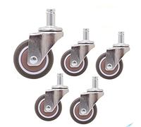 Swivel Castor Wheels Trolley 5 x Rubber Thread Stem M10 1.5inch 38mm 2inch 50mm Carbon steel support Swivel Universal Silent Wheels Heavy duty 1 (One Colo