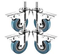 Swivel Castor Wheels Trolley, M10/M12 Threaded Stem Casters With 360 Swivel And Brake Pack Of 4 65-75MM(Brake,75MM/M10)