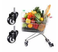 Swivel Castor Wheels With Threaded,Heavy Duty Castors Wheels For Furniture,PU Rubber Silent Castor,Swivel Castors With/Without Brakes,Trolley Caster,Set Of 4,4Nobrakes-50mm/M8x25mm