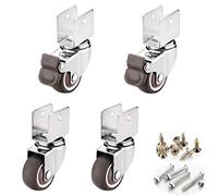 Swivel Castors, 1.25" 32mm Wheels, Small Furniture Bed Replacement or with Bearing, Movable Mute Tpeor Load Capacity 60kg, 4pcs/Brake + Universal/18mm/0,
