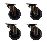 Swivel Castors, Heavy Duty Plate Wheels, Nylon Furniture Antique Vintage Solid 360° Sofa, Piano Feet, Load Capacity 100kg, with Screws, Pack of 4 (A)