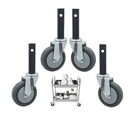 Swivel Castors with Locking Mechanism - 4 Universal Replacement Wheels for Kitchen Trolleys & Furniture - 108mm Robust & Sturdy Design (4 Swivel Color)