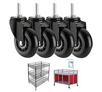 Swivel Castors with Threaded Stem M8 x 25mm & M10 x 25mm Rubber Wheels with Brakes for Furniture Trolleys Workbenches Replacement Castors for Easy Mobility