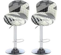 Swivel Chair Slipcovers with Back,Bar Stools Cover,Short Back Chair Cover, Stretch Bar Stool Chair Slipcovers with Round Backs Armsless Curved Accent,Counter Bar Stool Cover for Kitchen Island(@25,2pc