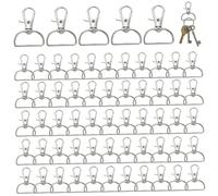 Swivel Clasp Hooks, 1 Inch Zinc Alloy D-Ring Keychain Trigger Snap Clips 60Pcs for Keychain Making, DIY Crafts, Lanyards, and Bag Hardware Art Supplies.