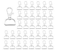 Swivel Clasps D Ring Lanyard Snap Hooks Clips,50pcs Metal Lobster Claw Clasps Keychain Clips for Lanyard and Various Bag Straps Projects (1.54” L X 0.79” W)