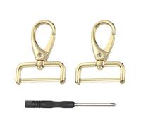 Swivel Clasps Hook, 2Pcs 32mm Detachable Snap Hook with D Ring - Metal Lobster Claw Clasp Includes Screwdriver for Bag Repair, Keychain DIY, Leather Craft & Purse Hardware Replacement (1-1/4 Inch)