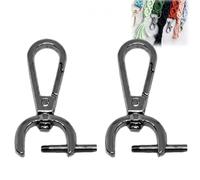 Swivel Clasps Hook, Detachable Snap Hook W/Screw Bar D Ring Claw Clasp, Metal Lobster Claw Clasp Hook for Lanyard Bag Leather Craft Purse Hardware DIY Bag (Black,0.6in)
