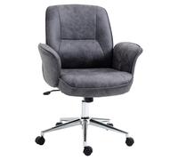 VINSETTO Swivel Computer Office Chair Mid Back Desk Chair Home Study Bedroom in Mid Grey VINSETTO Mid Grey