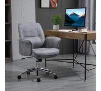 Vinsetto Swivel Ergonomic Office Chair Mid Back Desk Chair for Home Study Bedroom, Light Grey