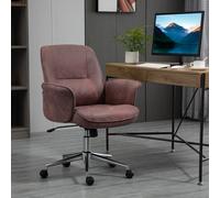 Vinsetto Home Office Chair Microfibre Swivel Chair for Home Study, Red - Red