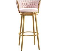 Swivel Counter Height Bar Stools Set of 1 for Kitchen Counter Barstools Velvet Upholstered Stools Farmhouse Island Chairs Lofty Ambition (Pink 65cm)