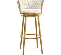 Swivel Counter Height Bar Stools Set of 1 for Kitchen Counter Barstools Velvet Upholstered Stools Farmhouse Island Chairs Lofty Ambition (White 75cm)