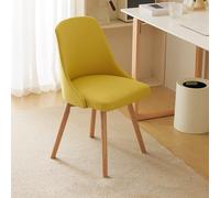 Swivel Desk Chair, Comfy Accent Chair, Armless Upholstered Fabric Side Chair for Living Room, Bedroom, Kitchen & Dining Room with Wood Legs