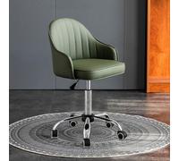 Swivel Desk Chair, Faux Leather Adjustable Computer Chair, Height Adjustable Pulley Small Office Chair, Compact Home Student Chair