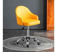 Swivel Desk Chair, Faux Leather Adjustable Computer Chair, Height Adjustable Pulley Small Office Chair, Compact Home Student Chair