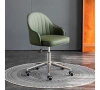 Swivel Desk Chair, Faux Leather Adjustable Height Home Office Chair, Mobile Computer Chair, Compact Student Chair, Make-Up Dressing Chair