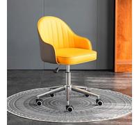 Swivel Desk Chair, Faux Leather Adjustable Height Home Office Chair, Mobile Computer Chair, Compact Student Chair, Make-Up Dressing Chair