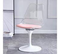 Swivel Dining Chair - Acrylic Seat, PU Leather Cushion, Armless Design for Kitchen, Bar, Bedroom, Living Room