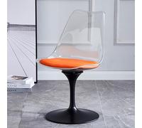 Swivel Dining Chair - Acrylic Seat, PU Leather Cushion, Armless Design for Kitchen, Bar, Bedroom, Living Room