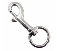 Swivel Eye Bolt Snap Hook, 316 Stainless Steel Diving Weight Belt Clip with 360° Rotating Ring for Tangle- Use in Scuba and Snorkeling(72mm)