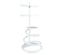Swivel Floor TV with Base for 37-75 Inch TVs Modern Corner TV Stands for Bedroom Height Adjustable Universal TV VESA 600x400 Mm(White Wood) (Black)