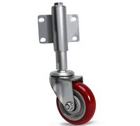 Swivel Gate Caster Wheels 4inch PU Spring Loaded Gate Caster Heavy Duty Door Fence Caster with Brake 300KG/660Lbs Load Capacity