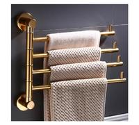 Swivel Gold Bathroom Towel Holder Swing Out Towel Racks for Bathroom Kitchen Wall Mount Drying Racks for Laundry Rustproof Solid Aluminium Towel Hanger Storage Organizer Space Saving Towel Rails (Col