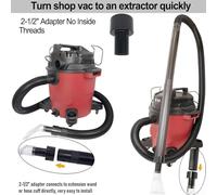 Swivel Head Floor Nozzle for Carpet Cleaning - Transparent Suction Head with Large & Small Clear Tips + 3 Adapters per Set, Compatible with Portable Extraction(A)