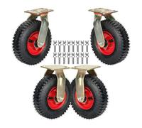 Swivel Heavy Duty Industrial Wheel with Brakes, 4 Pack Toolbox Replacement Casters Shock Absorption Wear-Resistant Silent 8/10 in Directional Wheel, for Furnit