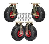 Swivel Heavy Duty Industrial Wheel with Brakes, 4 Pack Toolbox Replacement Casters Shock Absorption Wear-Resistant Silent 8/10 in Directional Wheel, for Furnit