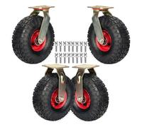 Swivel Heavy Duty Industrial Wheel with Brakes, 4 Pack Toolbox Replacement Casters Shock Absorption Wear-Resistant Silent 8/10 in Directional Wheel, for Furnit