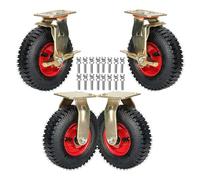 Swivel Heavy Duty Industrial Wheel with Brakes, 4 Pack Toolbox Replacement Casters Shock Absorption Wear-Resistant Silent 8/10 in Directional Wheel, for Furnit