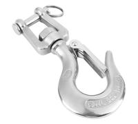 Swivel Hook, Fork-Type Rotating Cargo Hook, Heavy Duty Swivel Lifting Hook, Stainless Steel Swivel Lifting Hook with Latch, Rigging Accessories (650kg)